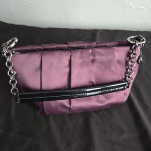 Simply Vera Vera Wang Plum Satin Clutch with Chain Handle